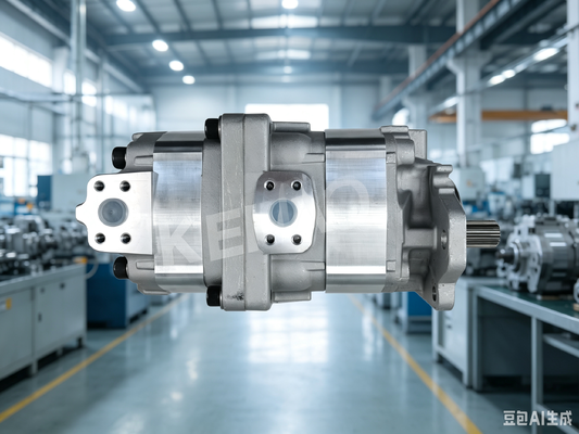 Качество  KEHAO Gear Pump Komatsu Cast Iron and Aluminum alloy Hydraulic Oil Pump for Wheel Loaders Machinery Repair Parts Model 80+63 R 14T OEM ODM Factory Supply Фабрика