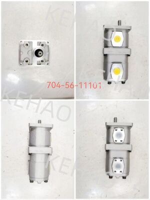 Гидравлический шестеренный насос. Шестеренные насосы для тяжелой техники. Рулевое управление и устройство подачи энергии. Масляный насос. Номер детали 704-56-11101. Алюминиевый сплав