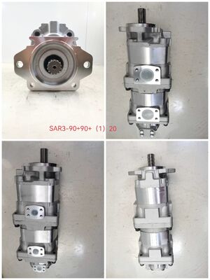 Гидравлический шестеренчатый насос Komatsu Pump SAR3-90+90+(1)20 Гидравлический мотор Чугун Алюминиевый сплав Масляный насос Тяжелая техника Источник питания Гидравлические запасные части Сертификация