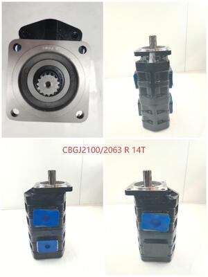 Excavators Hydraulic Gear Pump CBGJ Series Double Pump CBGJ2100+2063 Cast Iron and Aluminum alloy Oil Transfer Pump Hydraulic Parts One Year Warranty