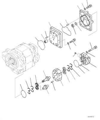 705-22-28310 вес тележек HD465 HD605 насоса с зубчатой передачей KOMATSU: 4,592 килограмма