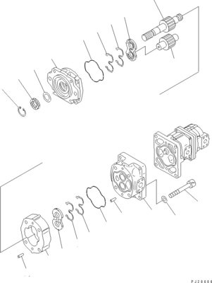705-56-34630 насос с зубчатой передачей HD465 HD605 SAR80+80+6 KOMATSU
